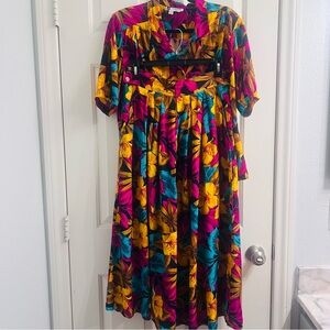 SK & Company Vintage Tropical Floral Rayon Two‑Piece Set Y2K Hawaiian